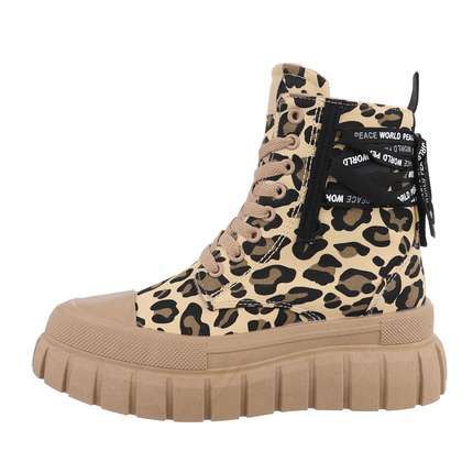 Damen Schnrstiefeletten - leopard