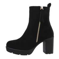 Damen High-Heel Stiefeletten - blacksuede