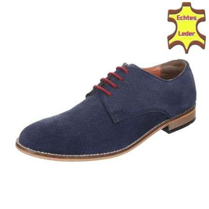 Leder Herren Freizeitschuhe - navy