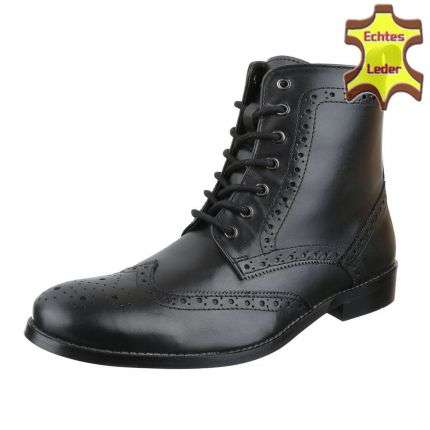 Leder Herren Stiefeletten von COOLWALK - black