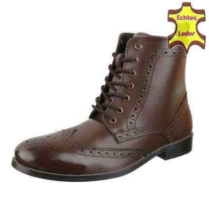 Leder Herren Stiefeletten von COOLWALK - brown