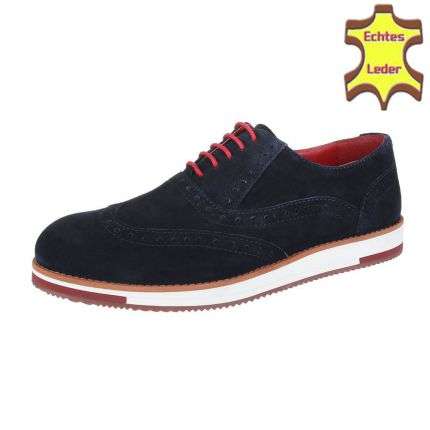 Leder Herren Freizeitschuhe - navy