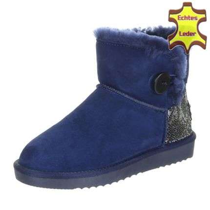 Leder Damen Stiefeletten - blue
