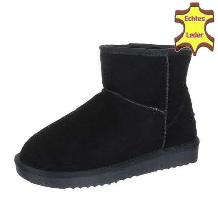 Leder Damen Stiefeletten - black