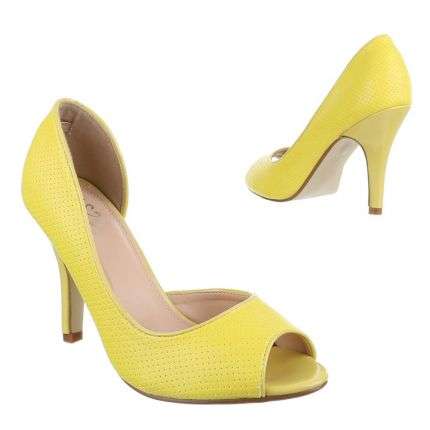 Damen Peep Toe - yellow
