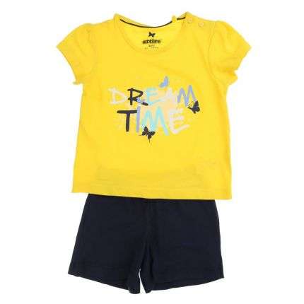 Kinder Shorts/Shirt - yellow
