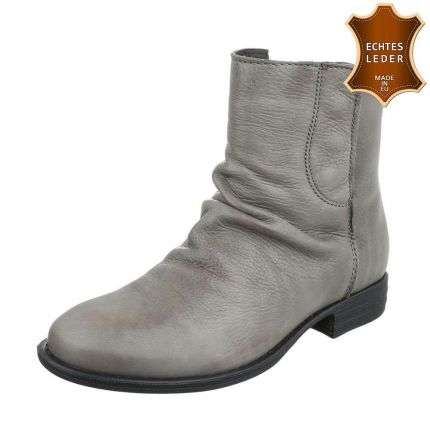 Damen Leder Stiefeletten - grey