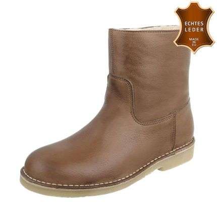 Damen Leder Stiefeletten - khaki