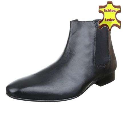 Herren Leder Stiefeletten - black