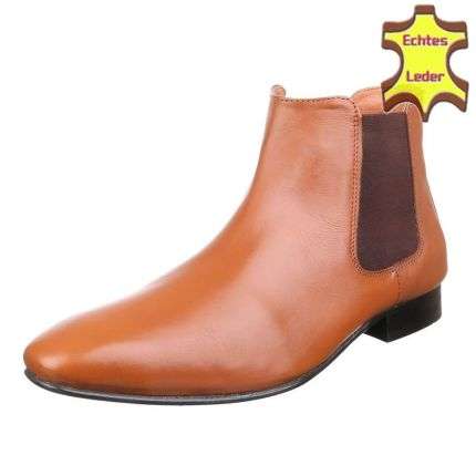 Herren Leder Stiefeletten - tan