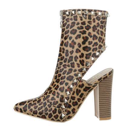 Damen High-Heel Stiefeletten - leopard