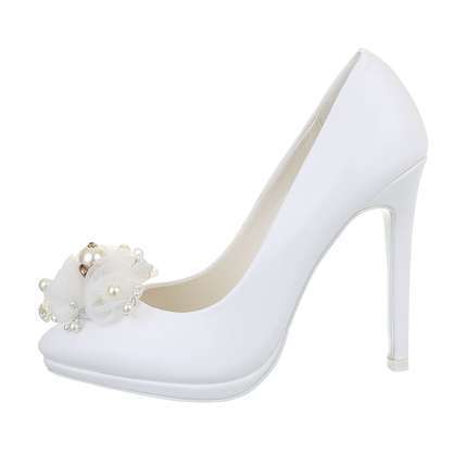 Damen Hochzeit High-Heel Pumps - white
