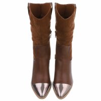 Damen High-Heel Stiefel - camel