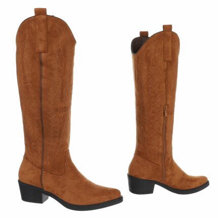 Damen Western- & Bikerboots - camel - 12 Paar