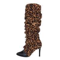 Damen High-Heel Stiefel - leopard