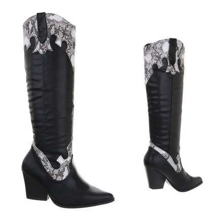Damen Overknee-Stiefel - snake
