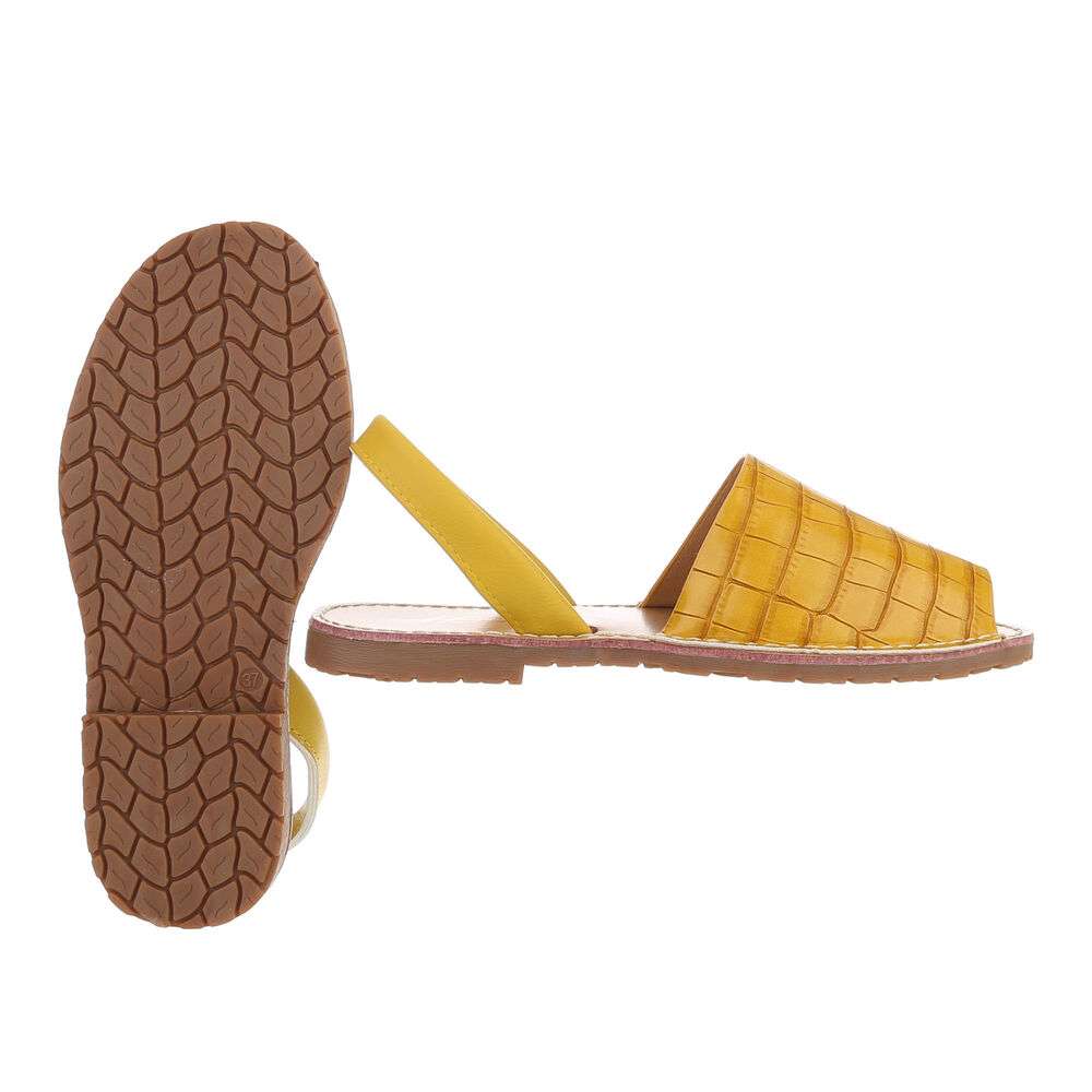 Sandale plate pentru femei - galbene - image 2