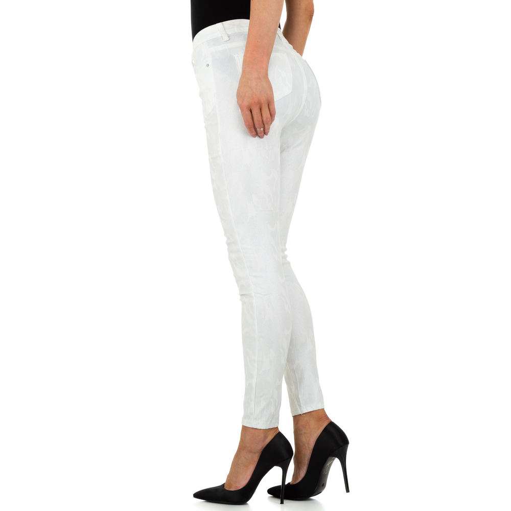 Pantaloni de dama de la Naumy Jeans - albi - image 3