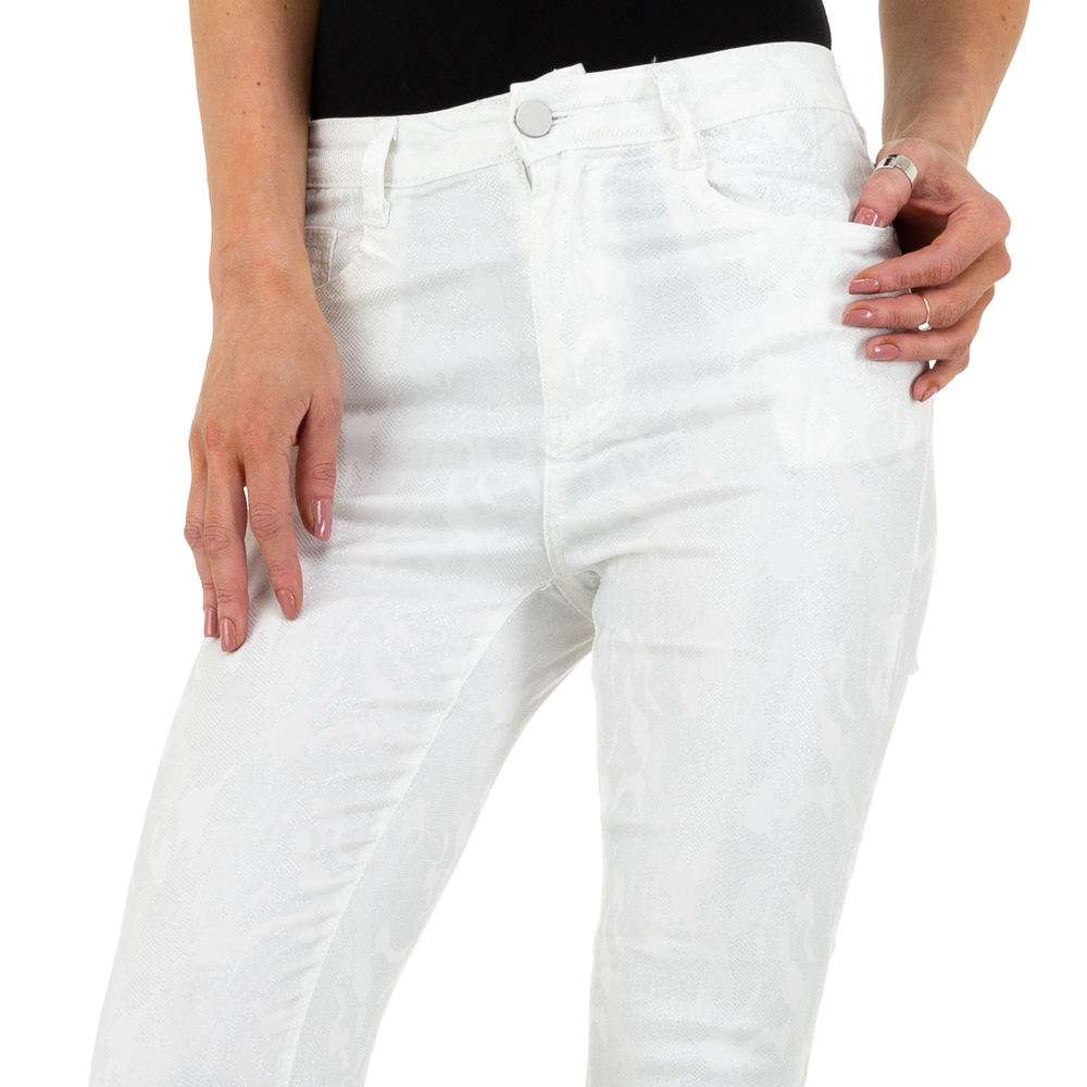 Pantaloni de dama de la Naumy Jeans - albi - image 4