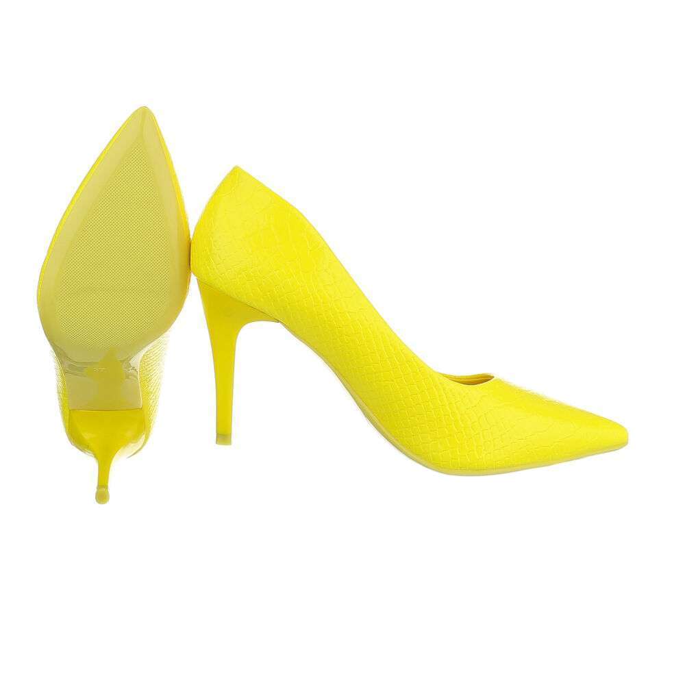 Pantofi cu toc înalt pentru femei - galben - image 2