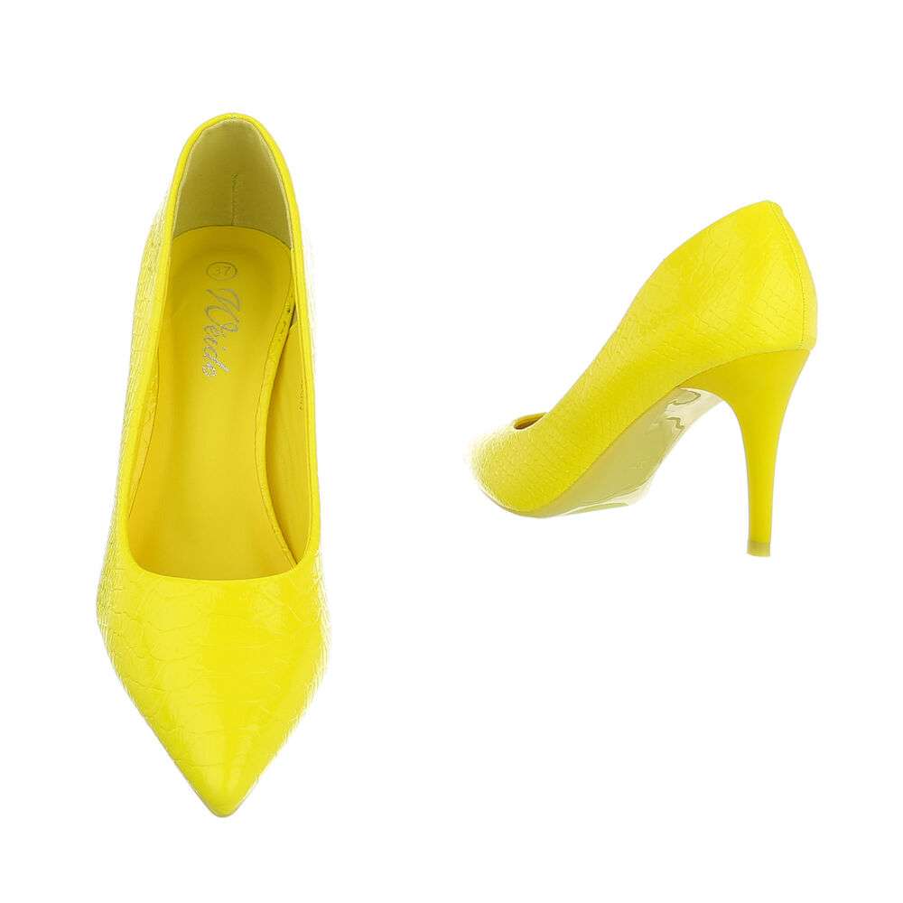 Pantofi cu toc înalt pentru femei - galben - image 3