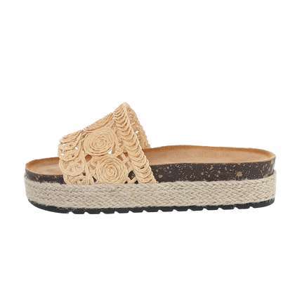Damen Pantoletten - beige