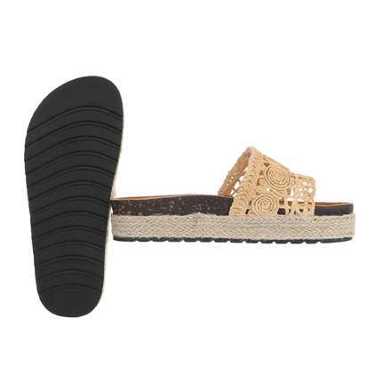 Damen Pantoletten - beige