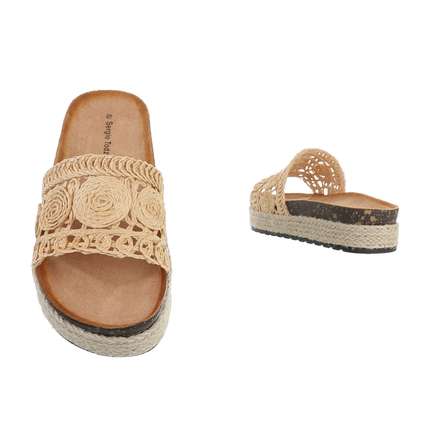 Damen Pantoletten - beige
