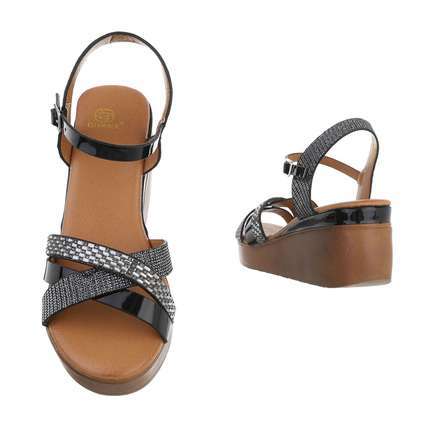 Damen Keilsandaletten - black