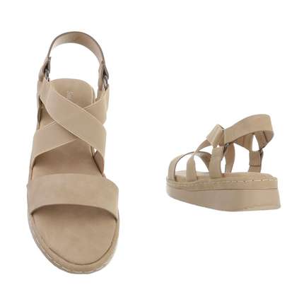 Damen Keilsandaletten - beige
