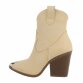 Damen High-Heel Stiefeletten - beige