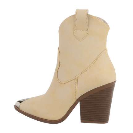 Damen High-Heel Stiefeletten - beige Gr. 41