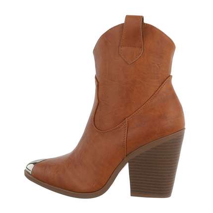 Damen High-Heel Stiefeletten - camel Gr. 37