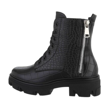Damen Schnrstiefeletten - blackcroco Gr. 37