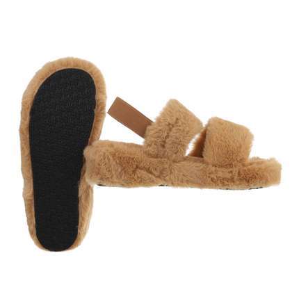 Damen Pantoletten - camel