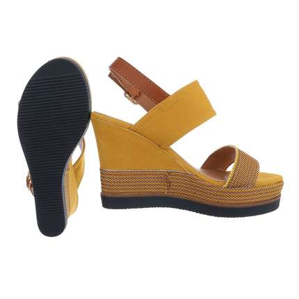 Damen Keilsandaletten - jauneyellow