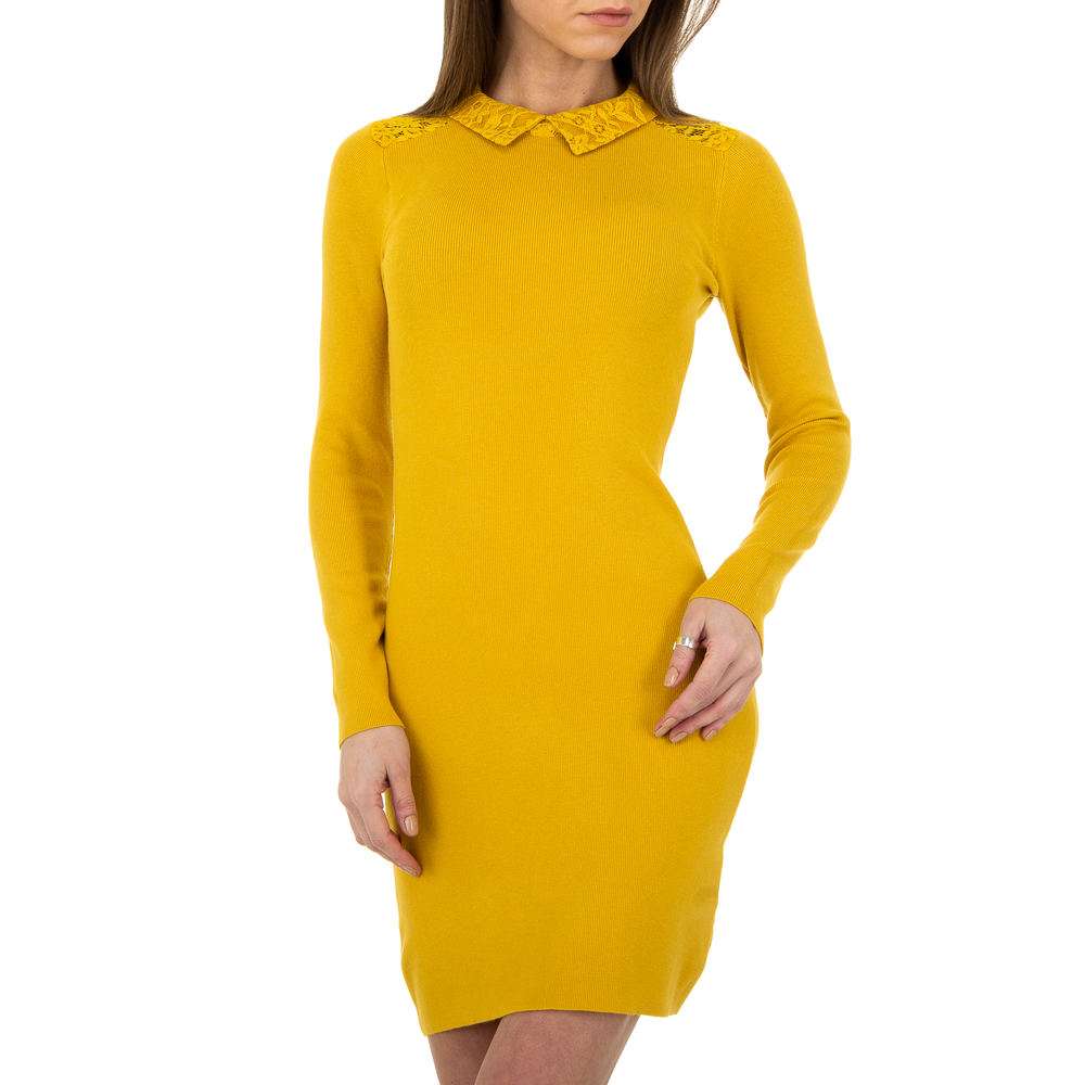 Rochie tricotată pentru femei de Whoo Fashion Gr. O mărime - galben