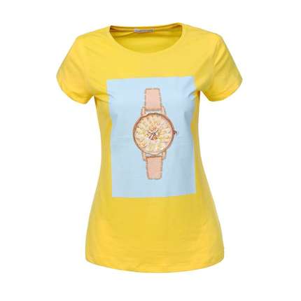 Damen T-Shirt von Glo Story - yellow