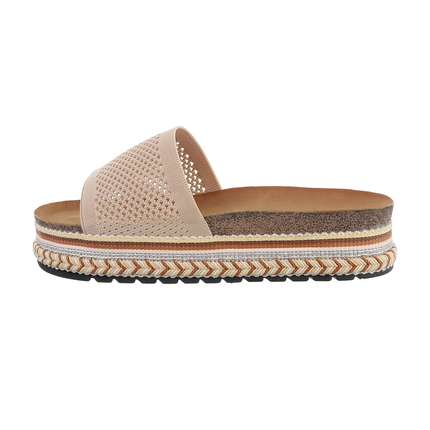 Damen Pantoletten - beige
