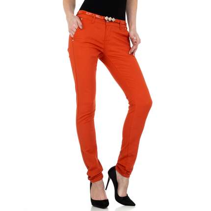 Damen Chinos von M. Sara Denim - orange