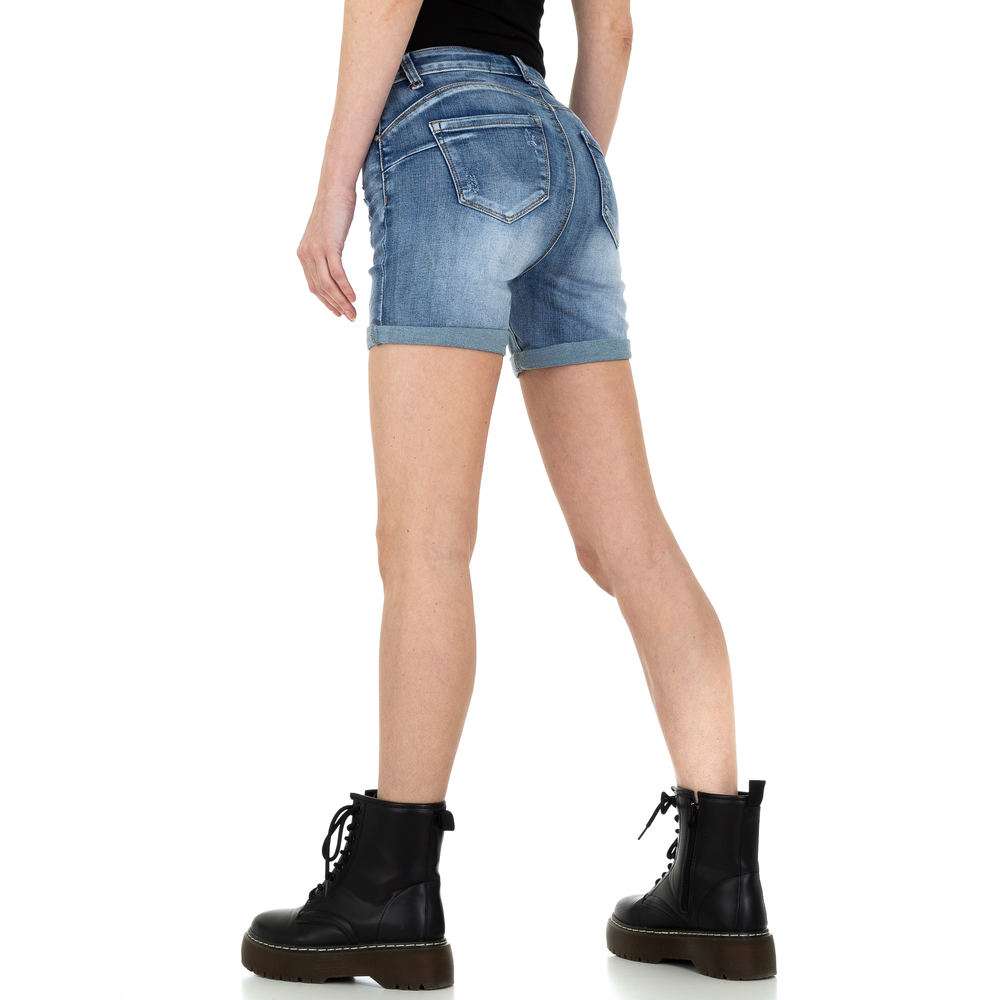 Pantaloni scurți din denimi din denim pentru femei de la Denim colorat - albastru - image 3