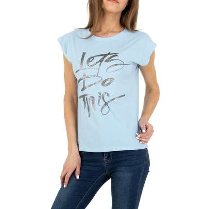 Damen T-Shirt von Glo Story - L.blue