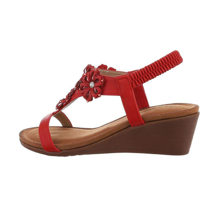 Damen Keilsandaletten - red