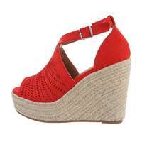 Damen Keilsandaletten - red