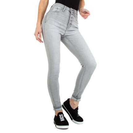 Damen High Waist Jeans von Colorful Premium Gr. S/36 - grey