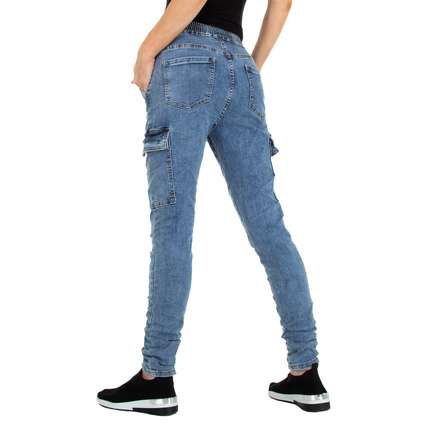 Damen High Waist Jeans von Jewwely - blue