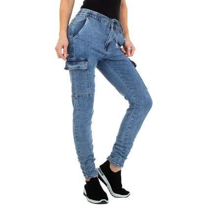 Damen High Waist Jeans von Jewwely - blue