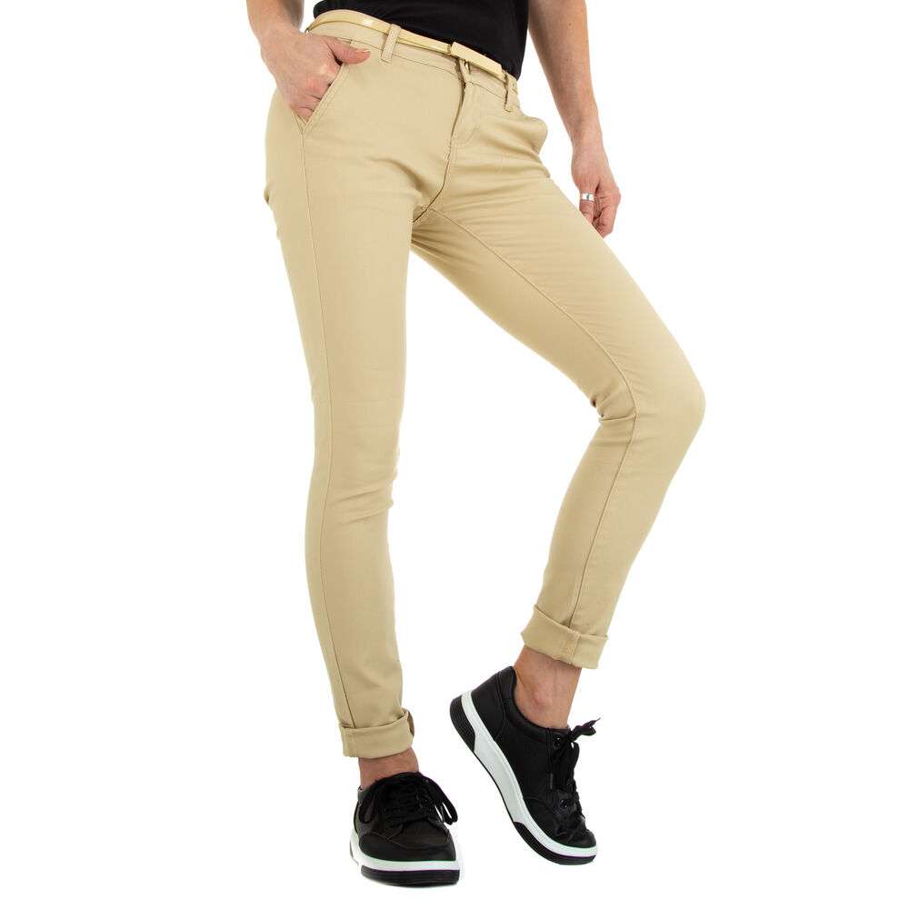 Pantaloni Skinny pentru femei marca M.Sara - crem - image 4