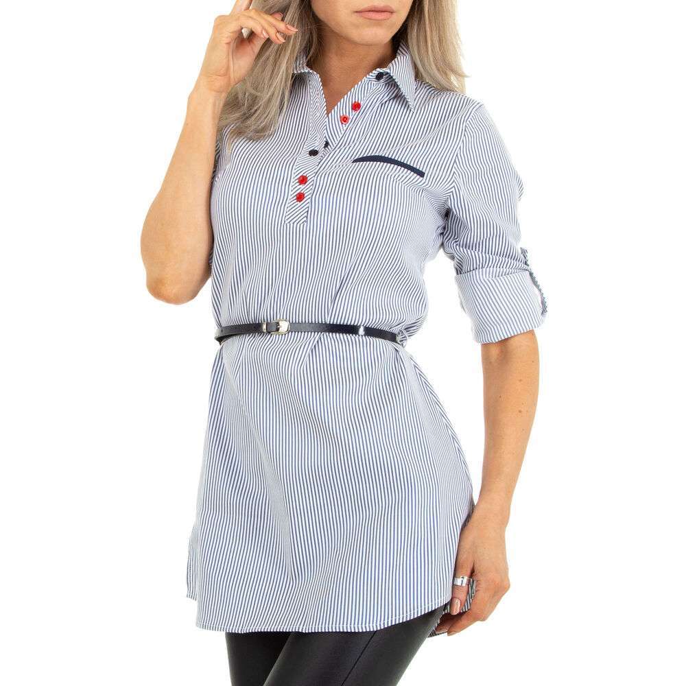 Bluză cămașă pentru femei marca Metrofive - albastru deschis - image 4