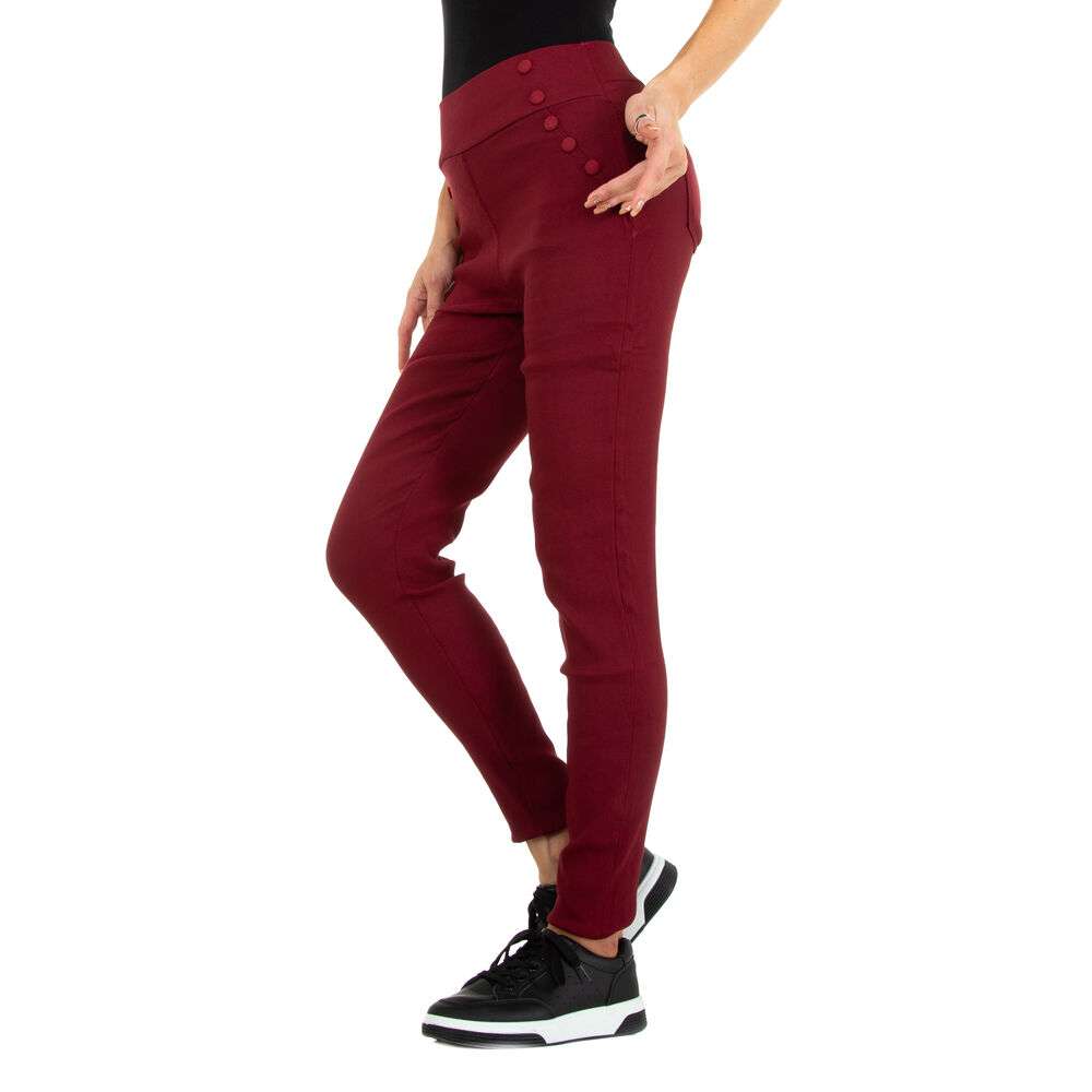 Pantaloni skinny pentru femei marca Holala - visiniu - image 2